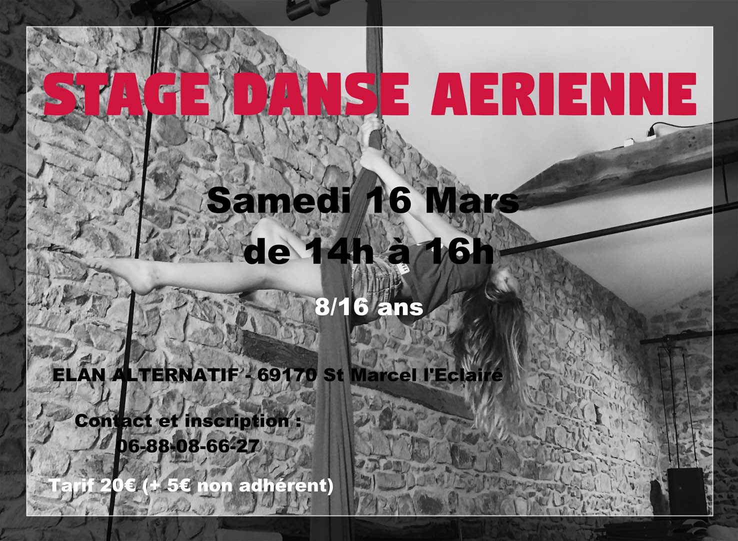 Stage Danse Aerienne 16 mars 2024 Atelier du Janin - Association Elan Alternatif